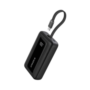 Anker Power Bank (10K, 30W, Built-In USB-C Cable) Black